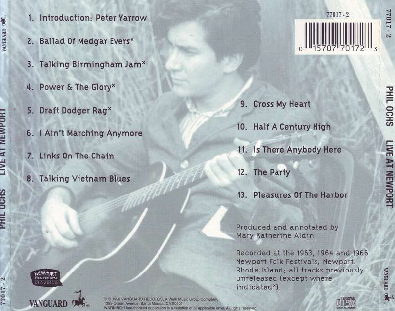 PHIL OCHS - Live At Newport (CD) 77017-2  NM-