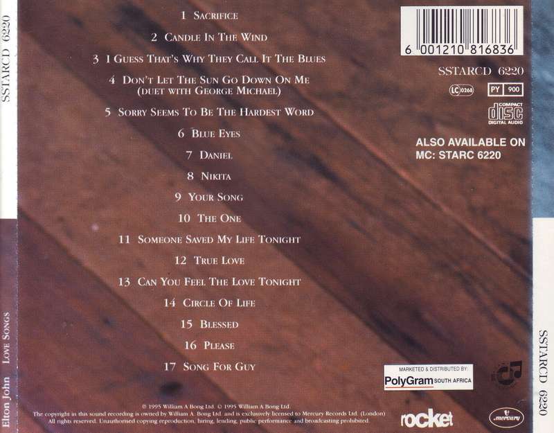ELTON JOHN - Love songs (CD) SSTARCD 6220  EX