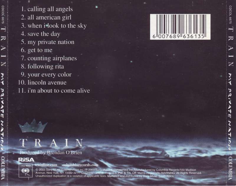 TRAIN - My private nation (CD) CDCOL 6675 VG to VG+