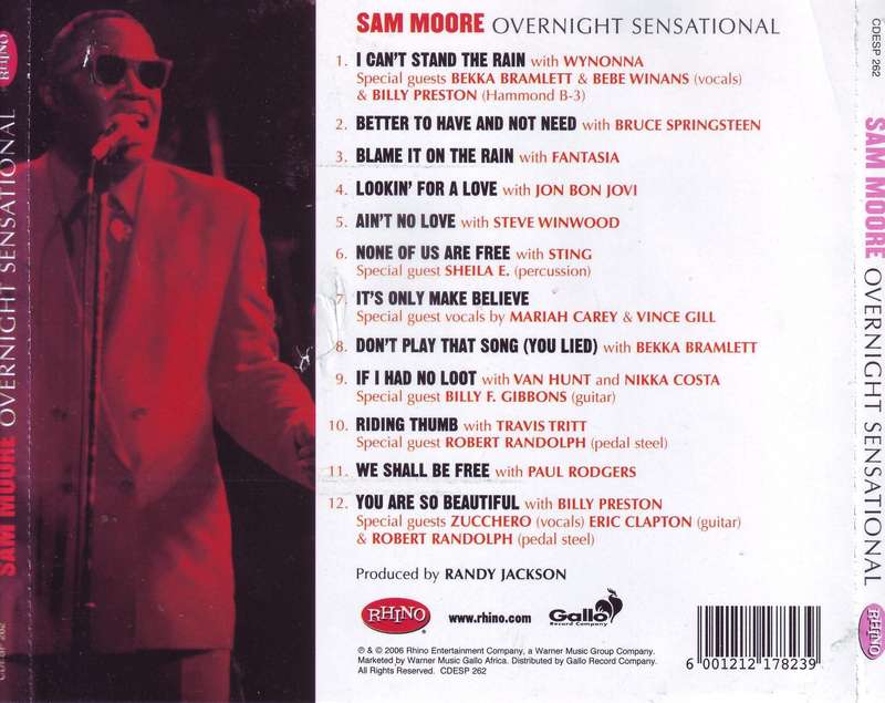 SAM MOORE - Overnight sensational (CD) CDESP 262 EX