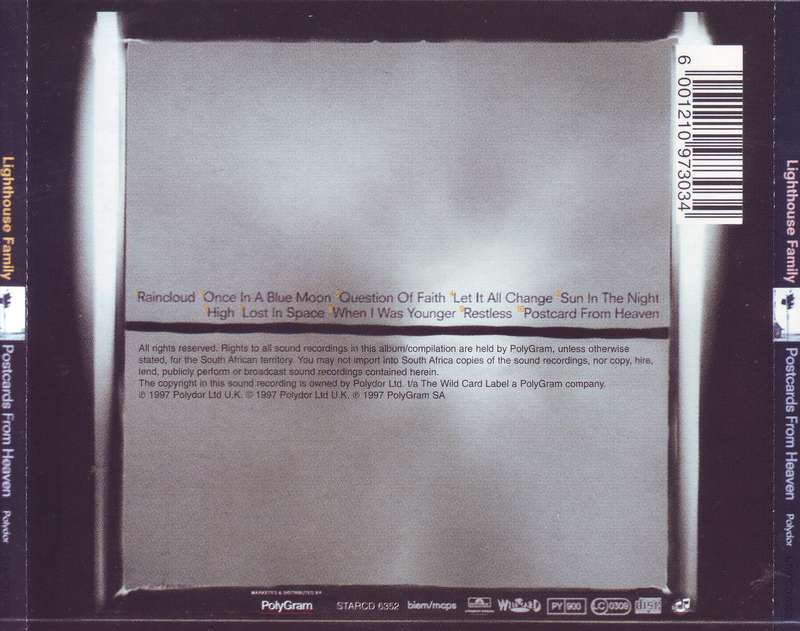 LIGHTHOUSE FAMILY - Postcards from heaven (CD) STARCD 6352 VG to VG+