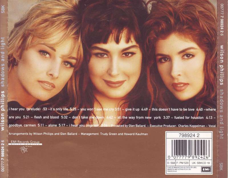 WILSON PHILLIPS - Shadows and light (CD) 00777 7 98924 2 6 NM