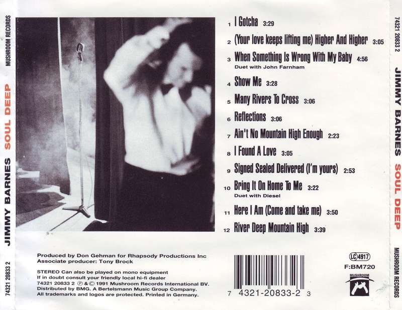 JIMMY BARNES - Soul deep (CD) 74321 20833 2 EX