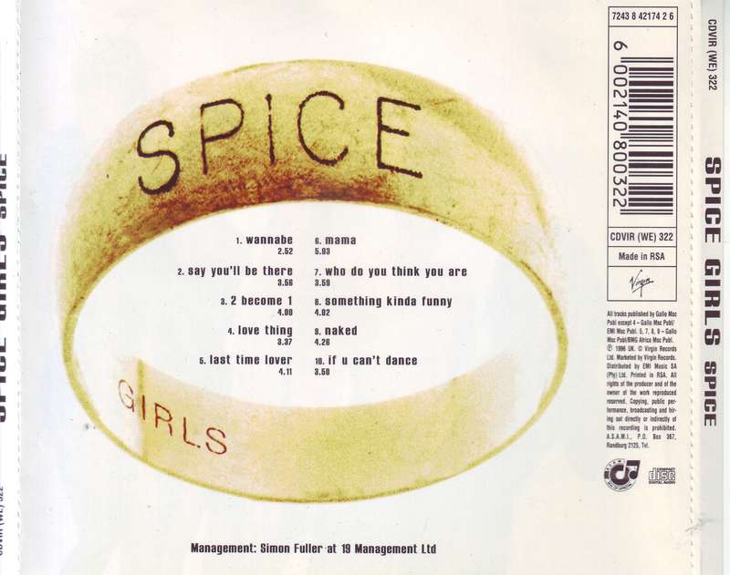 SPICE GIRLS - Spice (CD) CDVIR (WE) 322 VG to VG+