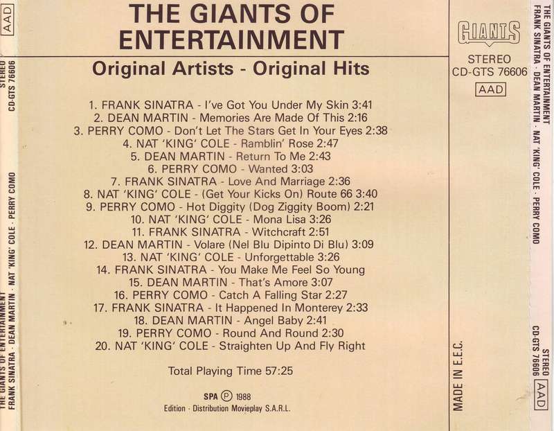 THE GIANTS OF ENTERTAINMENT - Compilation (CD) CD-GTS 76606 VG to VG+