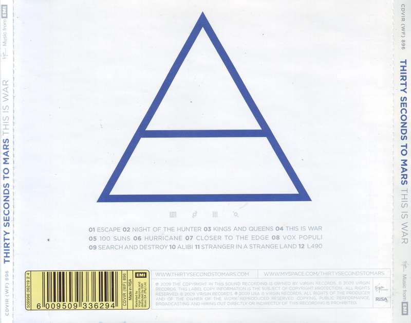 THIRTY SECONDS TO MARS - This is war (CD) CDVIR (WF) 896 EX