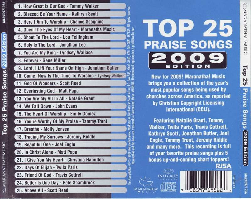 TOP 25 PRAISE SONGS 2009 EDITION - Compilation (double CD) MARCD971956 VG+/NM*
