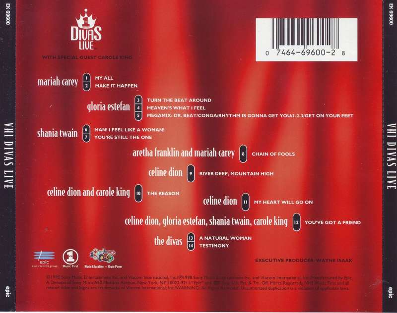 VH1 DIVAS LIVE - Compilation (CD) EK 69600 NM
