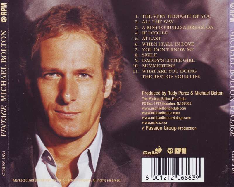 MICHAEL BOLTON - Vintage (CD) CDRPM 1854 VG