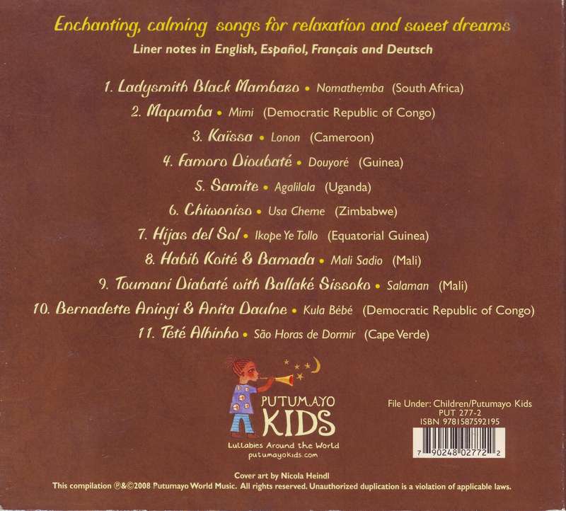 PUTUMAYO KIDS - Presents African Dreamland (CD, digipak) PUT 277-2 VG to VG+