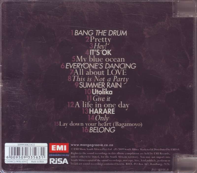 MANGO GROOVE - Bang the drum (CD, cracks in super jewel case) CDEMCJ (WIS) 6542 VG to VG+