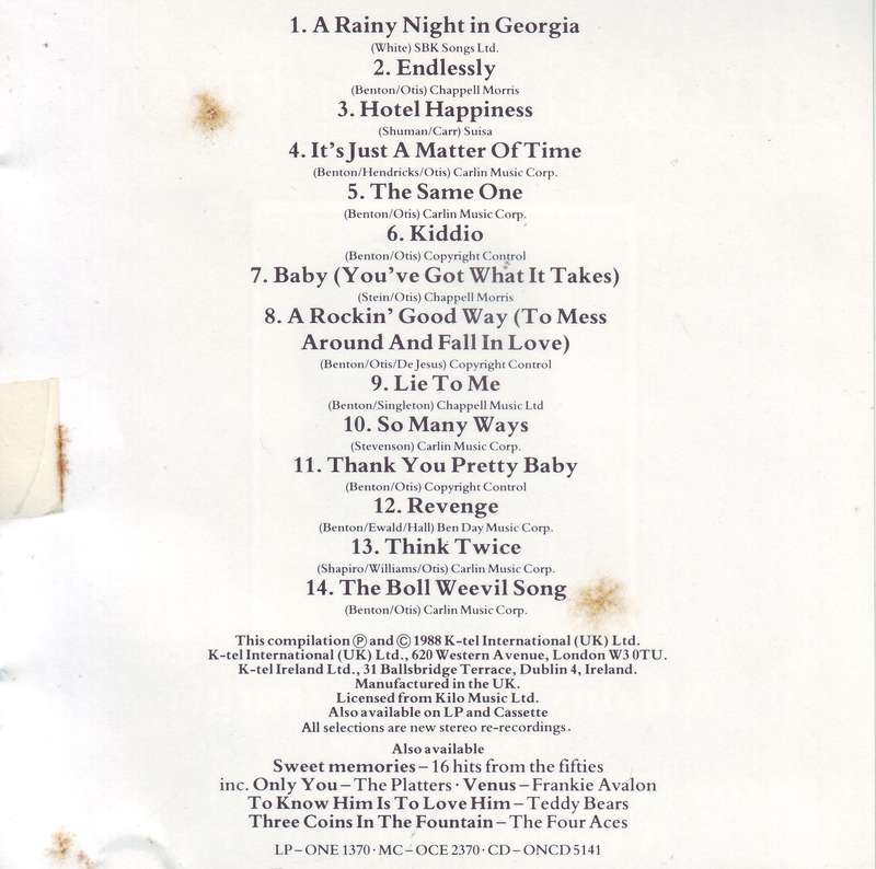 BROOK BENTON - The Best Of Brook Benton (1931-1988) (CD) ONCD 3418 EX