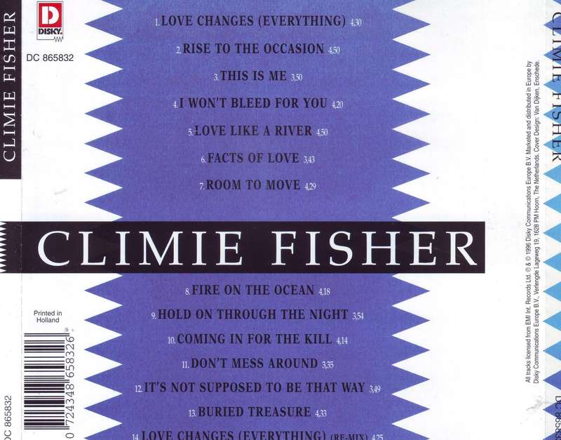 CLIMIE FISHER - The Best Of Climie Fisher (CD) DC 865832 VG+