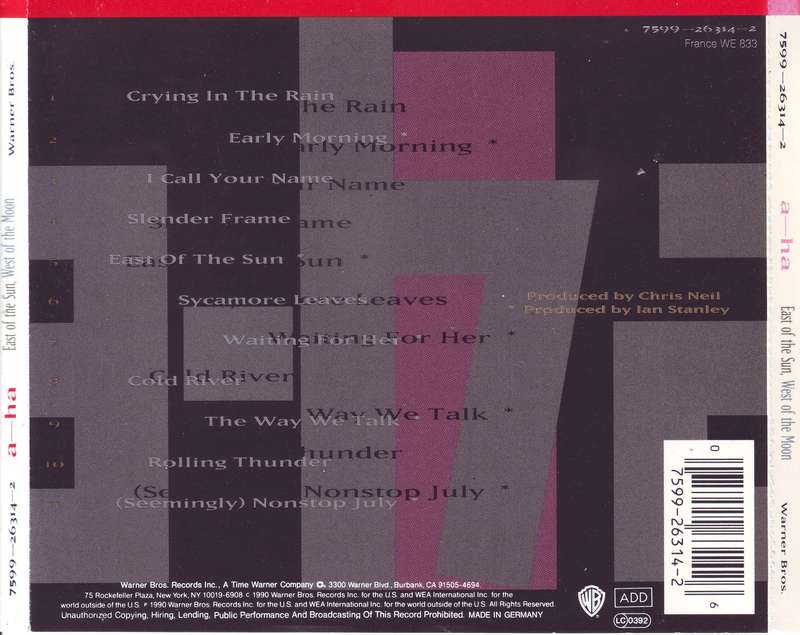A-HA - East of the sun, west of the moon (CD) 7599-26314-2 NM-