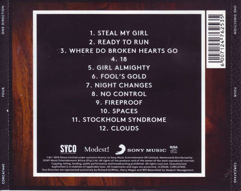 ONE DIRECTION - Four (CD, pages of booklet stuck together) CDRCA7440 EX
