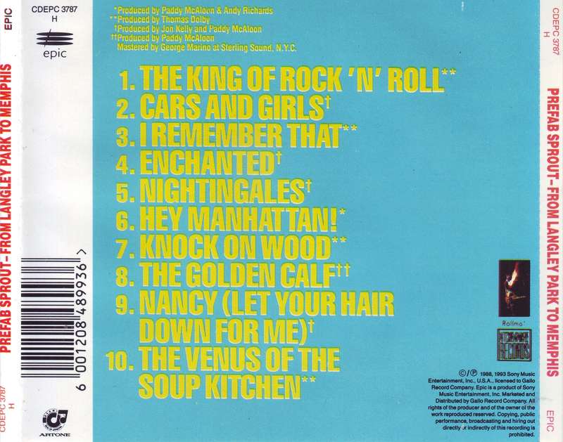 PREFAB SPROUT - From Langley Park To Memphis (CD) CDEPC 3787 H VG