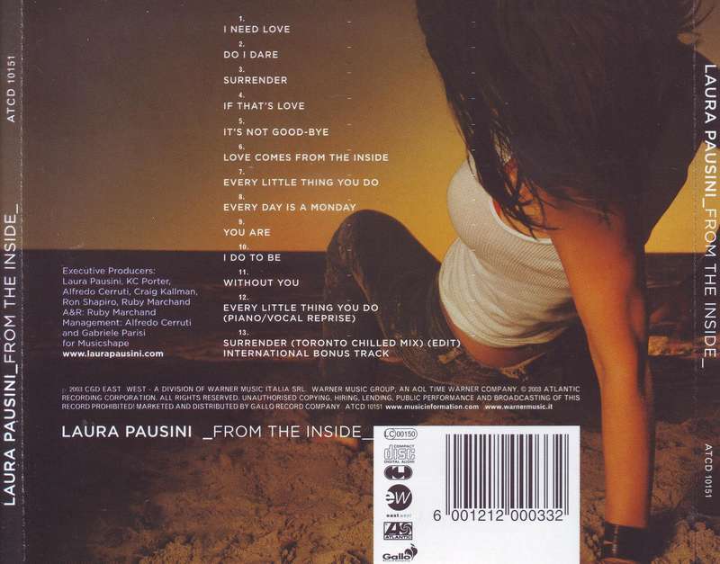 LAURA PAUSINI - From the inside (CD) ATCD 10151 NM