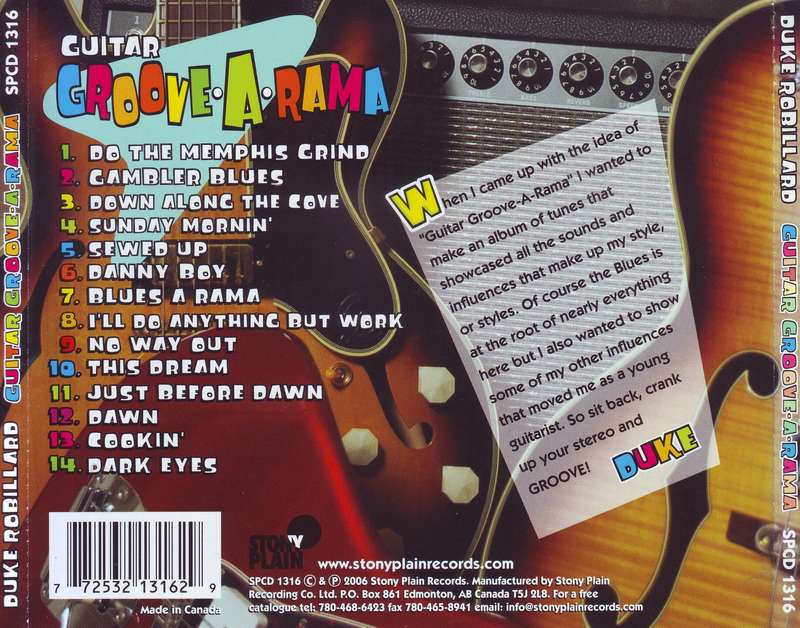 DUKE ROBILLARD - Guitar groove-a-rama (CD) SPCD 1316 EX