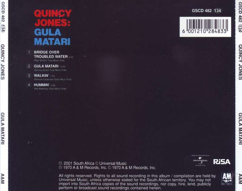 QUINCY JONES - Gula matari (CD) GSCD 482 EX