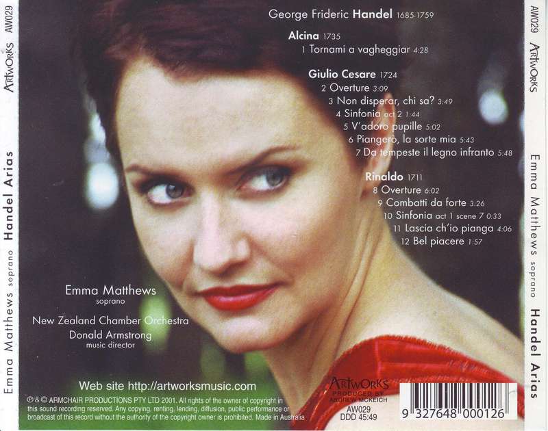 EMMA MATTHEWS - Handel arias (CD) AWO29 NM