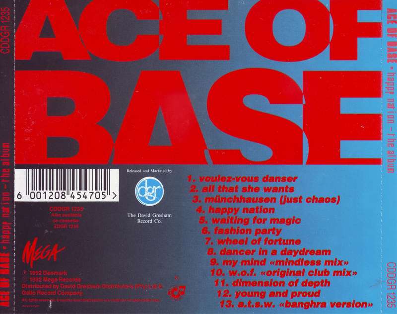 ACE OF BASE - Happy nation (CD)  CDDGR 1235 VG