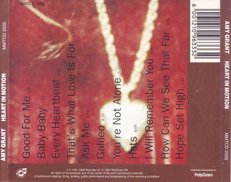AMY GRANT - Heart in motion (CD) MMTCD 2035 EX