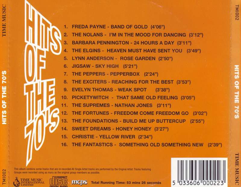 HITS OF THE 70'S - Compilation (CD) TM1002 EX
