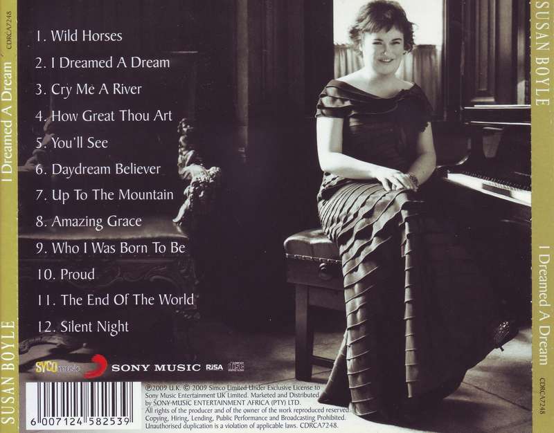 SUSAN BOYLE - I dreamed a dream (CD) CDRCA7248 NM