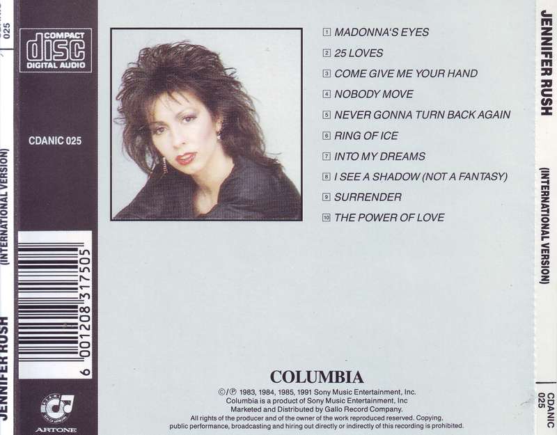 JENNIFER RUSH - Jennifer Rush (International Version) CDANIC 025 NM