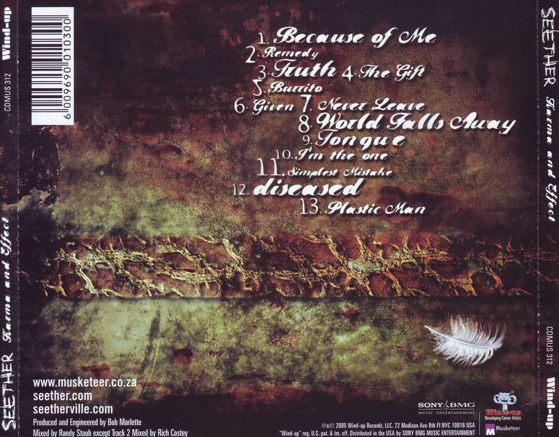 SEETHER - Karma and effect (CD) CDMUS 312 NM-