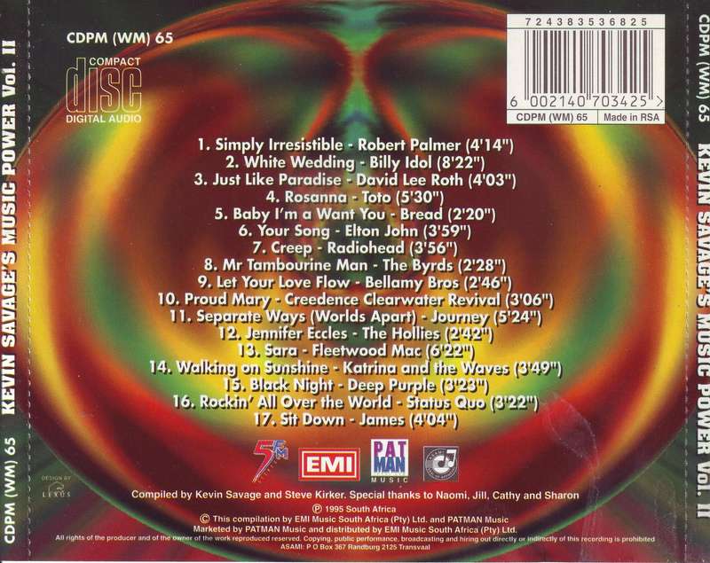 KEVIN SAVAGE'S MUSIC POWER VOLUME II - Compilation (CD) CDPM (WM) 65 NM-
