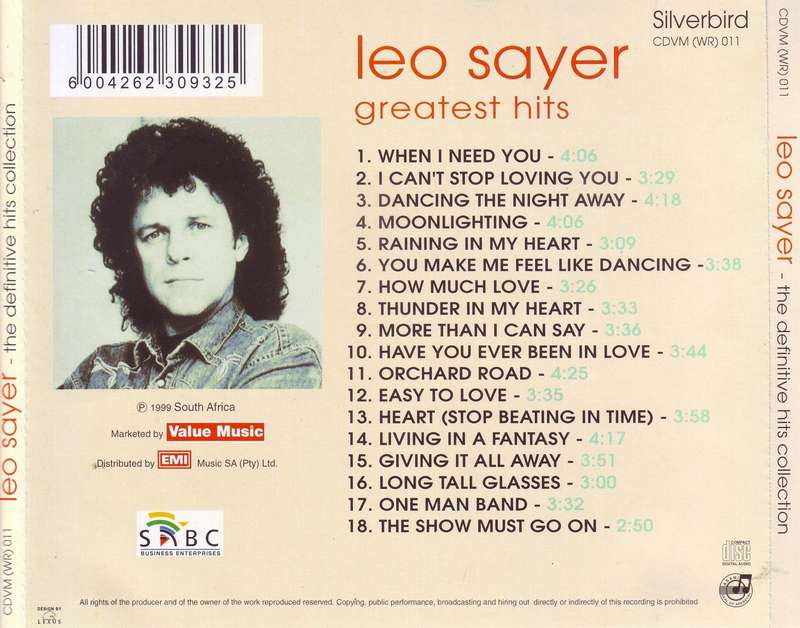 LEO SAYER - The definitive hits collection (CD)  CDVM (WR) 101 NM