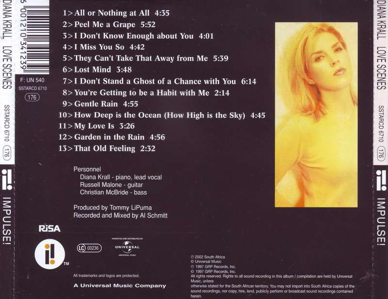 DIANA KRALL - Love scenes (CD) SSTARCD 6710 NM