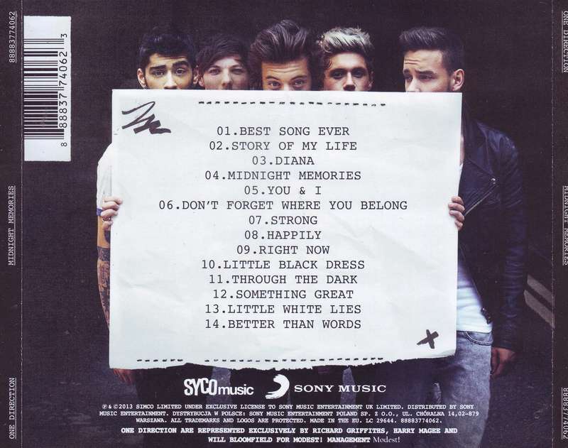ONE DIRECTION - Midnight memories (CD) 88883774062 NM