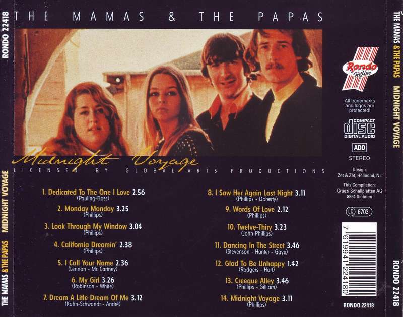 THE MAMAS & THE PAPAS - Midnight voyage (CD) RONDO 22418 NM