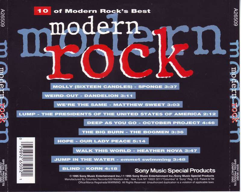 MODERN ROCK - 10 of modern rock`s best (CD) A26509 / DIDP 087444 VG+