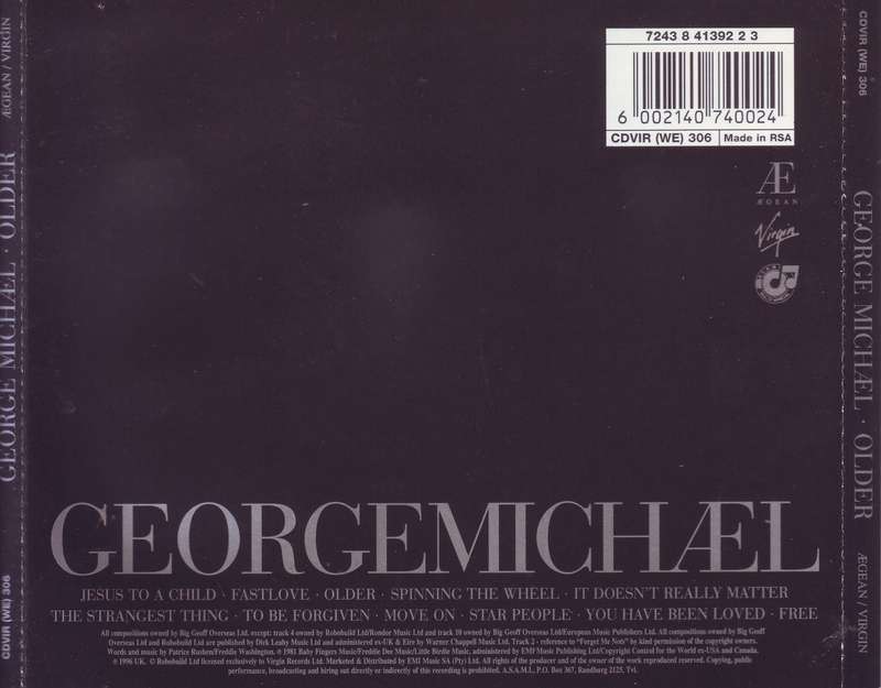 GEORGE MICHAEL - Older (CD)  CDVIR (WE) 306 EX