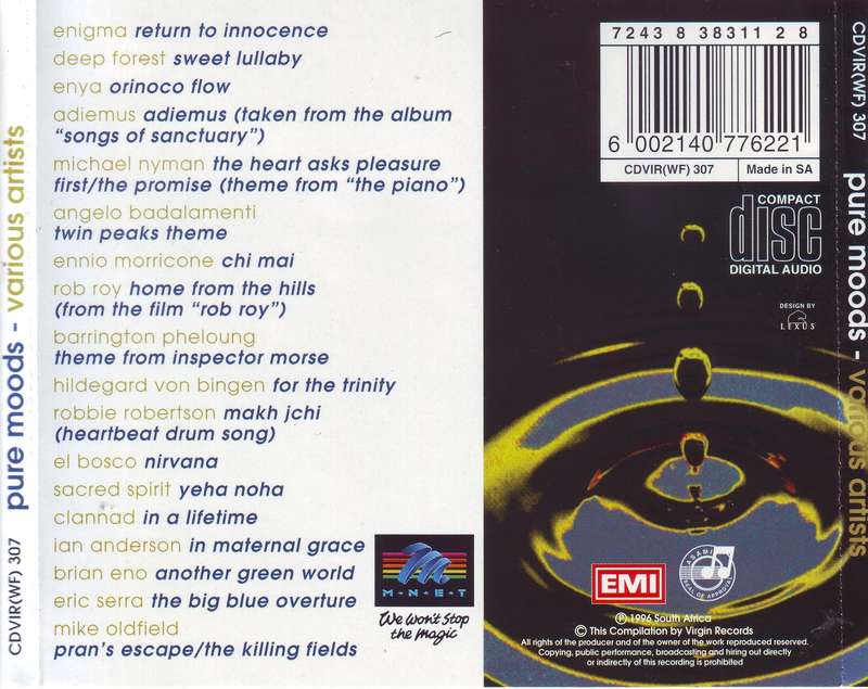 PURE MOODS - Compilation (CD) CDVIR(WF) 317 VG+