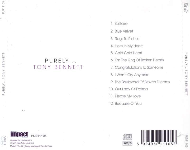 TONY BENNETT - Purely...Tony Bennett (CD) PUR11105 NM-