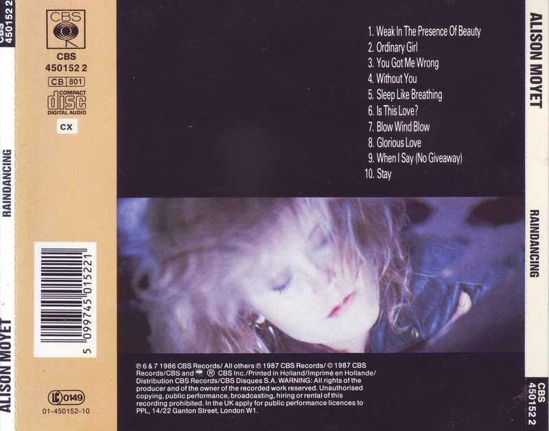 ALISON MOYET - Raindancing (CD) CBS 450152 2 EX