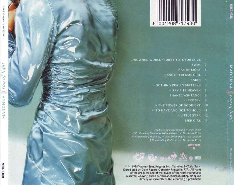 MADONNA - Ray of light (CD) WBCD 1886 VG