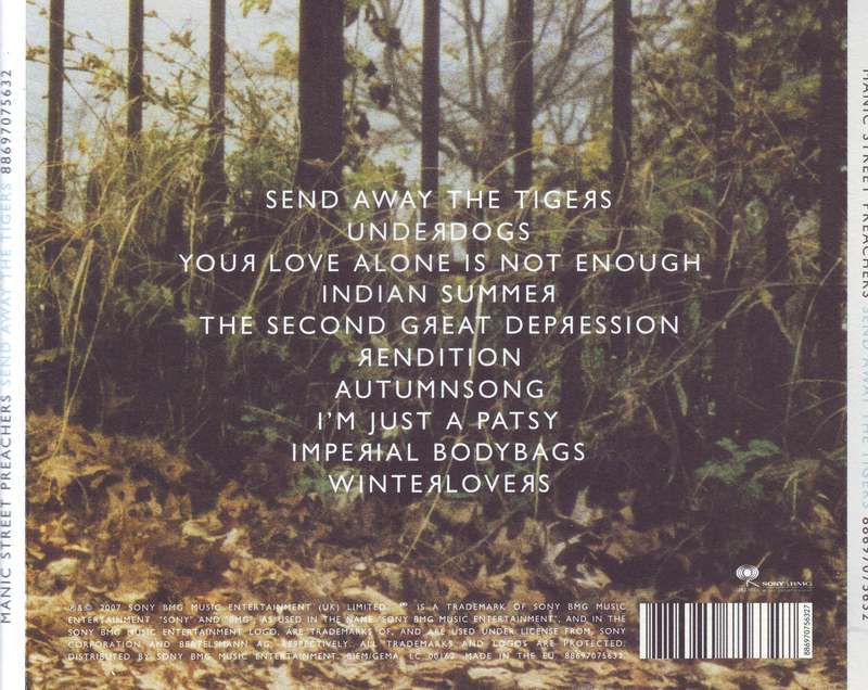 MANIC STREET PREACHERS - Send away the tigers (CD) 88697075632 EX