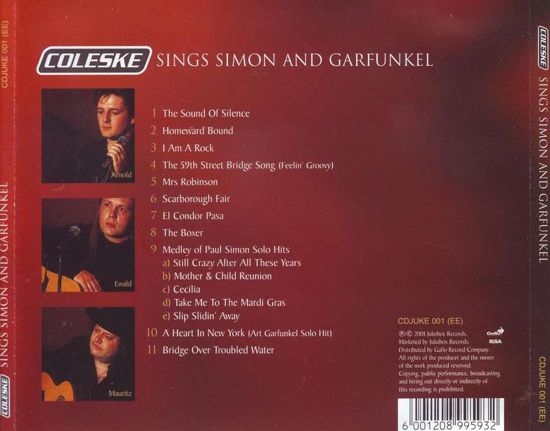 COLESKE - Sings Simon & Garfunkel (CD) CDJUKE 001 EX
