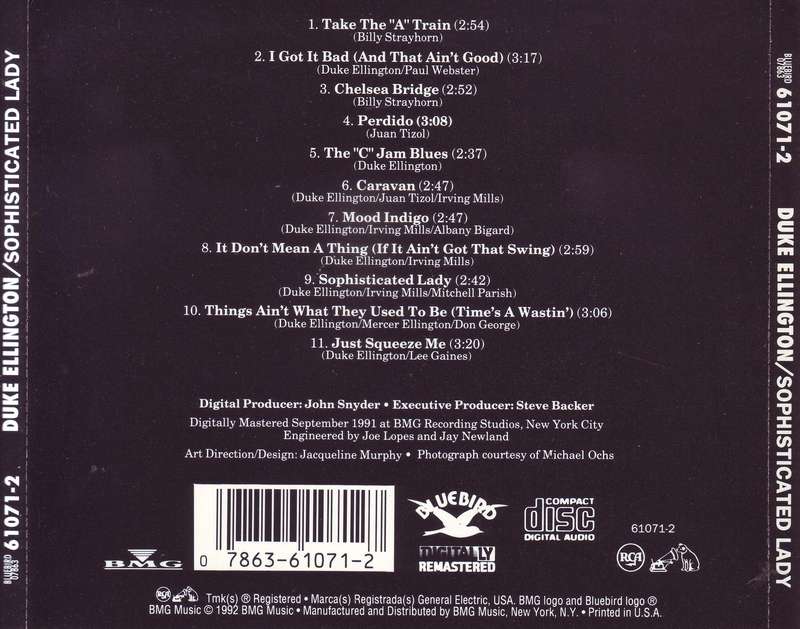 DUKE ELLINGTON - Sophisticated lady (CD) 07863 61071-2  NM