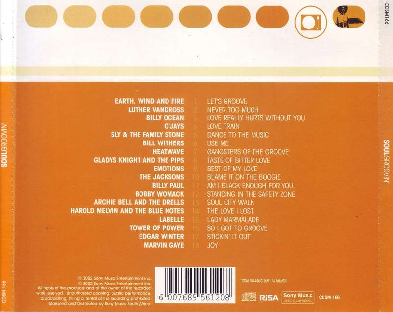 SOUL GROOVIN' - Compilation (CD) CDSM 166 VG+