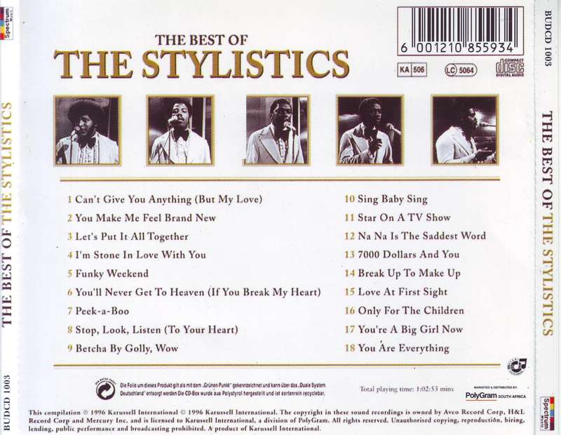 THE STYLISTICS - The Best Of The Stylistics (CD) BUDCD 1003 EX