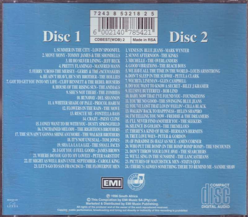 THE BEST SIXTIES ALBUM IN THE WORLD...EVER! - Compilation (double CD, fatbox) CDBEST (WDB) 2 VG+