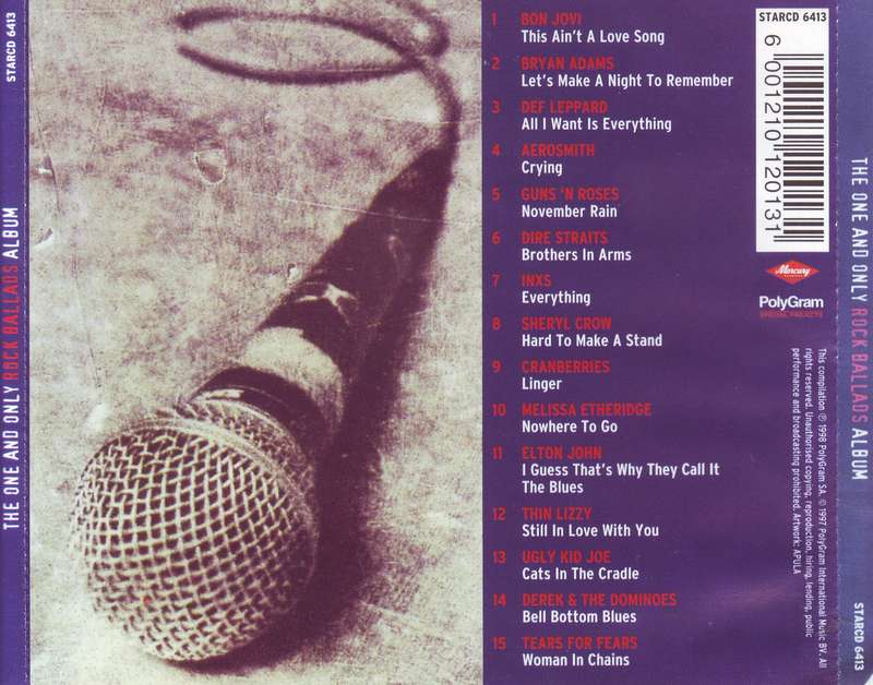 THE ONE & ONLY ROCK BALLADS ALBUM - Compilation (CD) STARCD 6413 VG