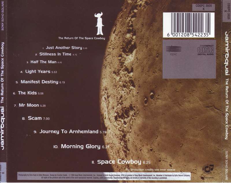 JAMIROQUAI - The return of the space cowboy (CD) CDEPC 3926 K EX