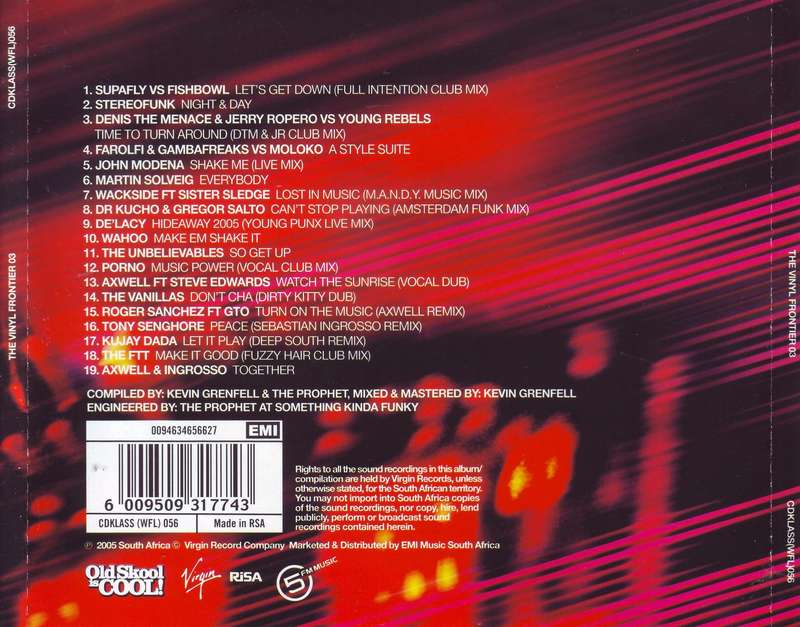 THE VINYL FRONTIER 03 - Compilation (CD) CDKLASS(WFL)056 EX